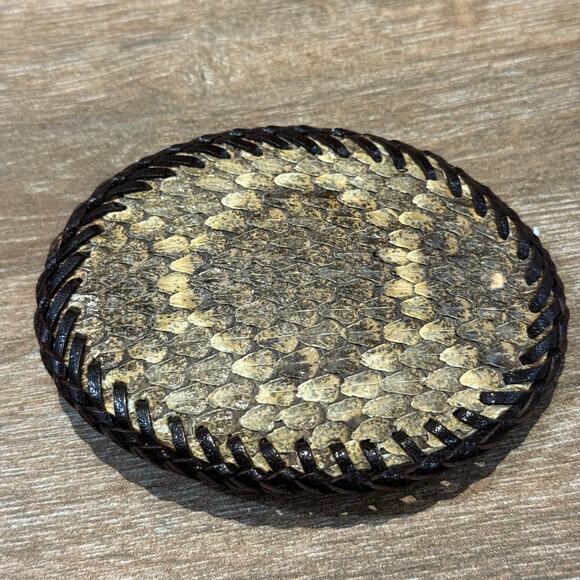 Real Rattlesnake Insert Belt Buckle made in USA - Picture 1 of 3